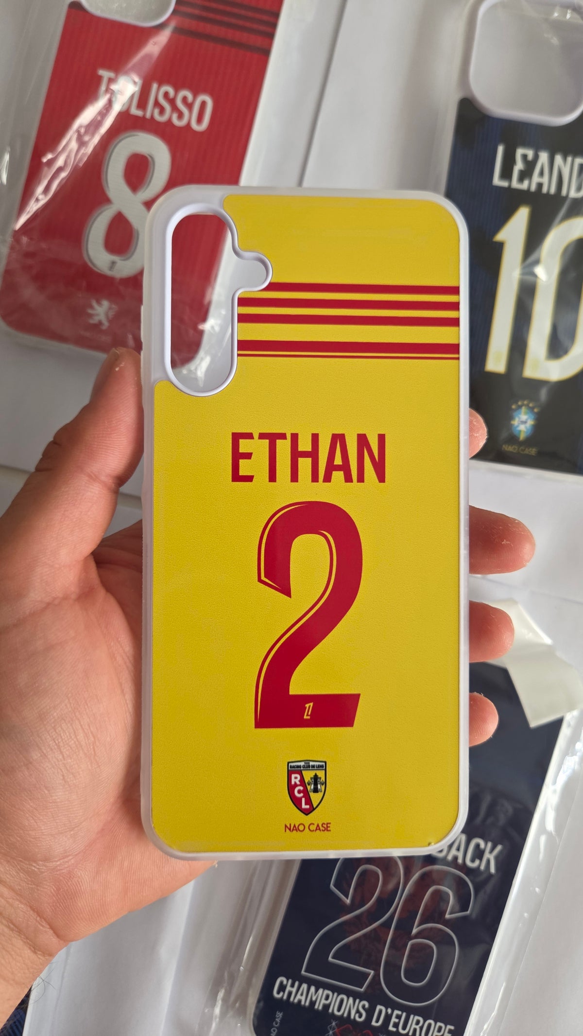 Coque RC Lens Domicile 2026/27 Personnalisée réellement produite et personnalisée – exemple 1