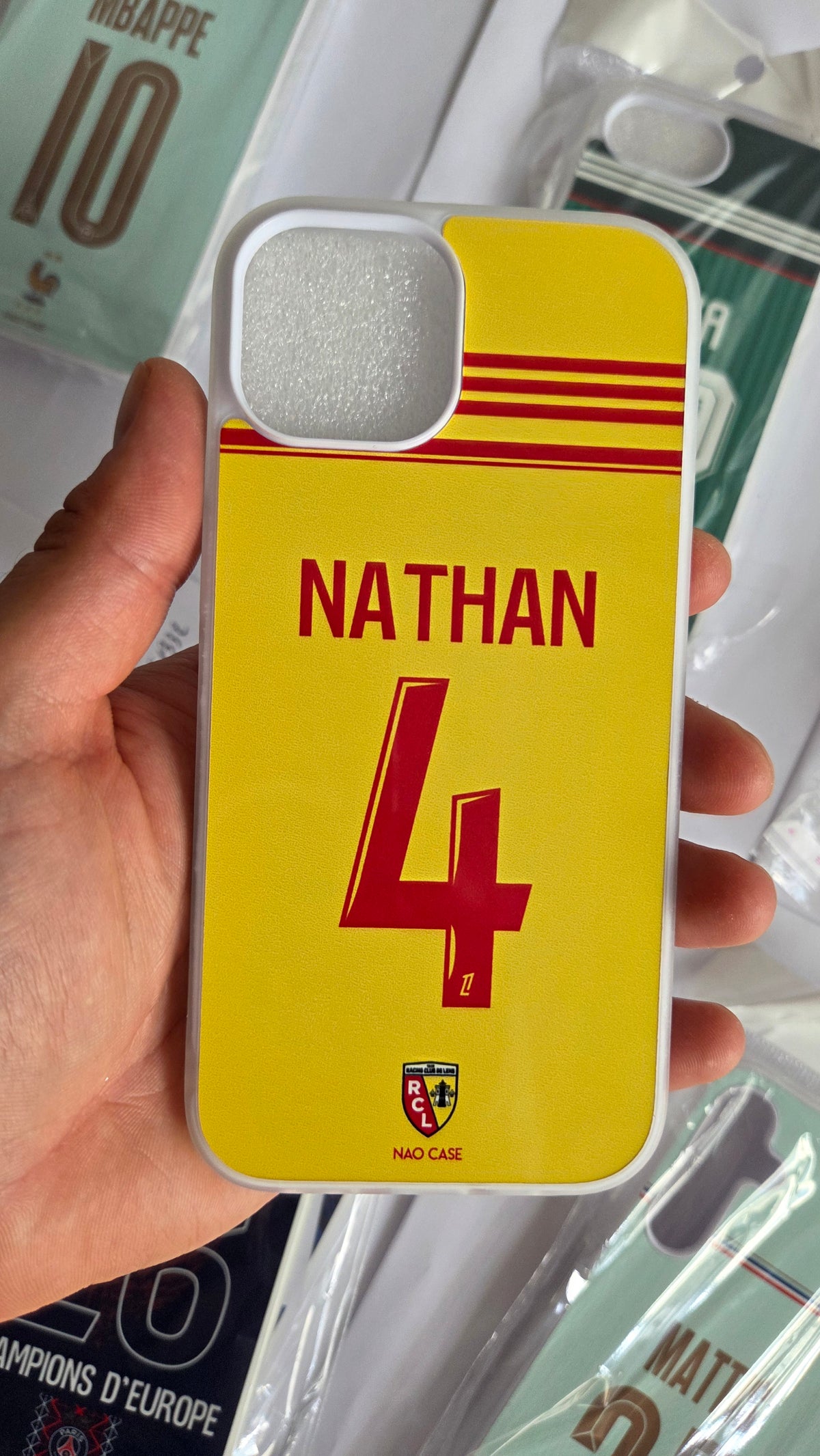 Coque RC Lens Domicile 2026/27 Personnalisée réellement produite et personnalisée – exemple 5