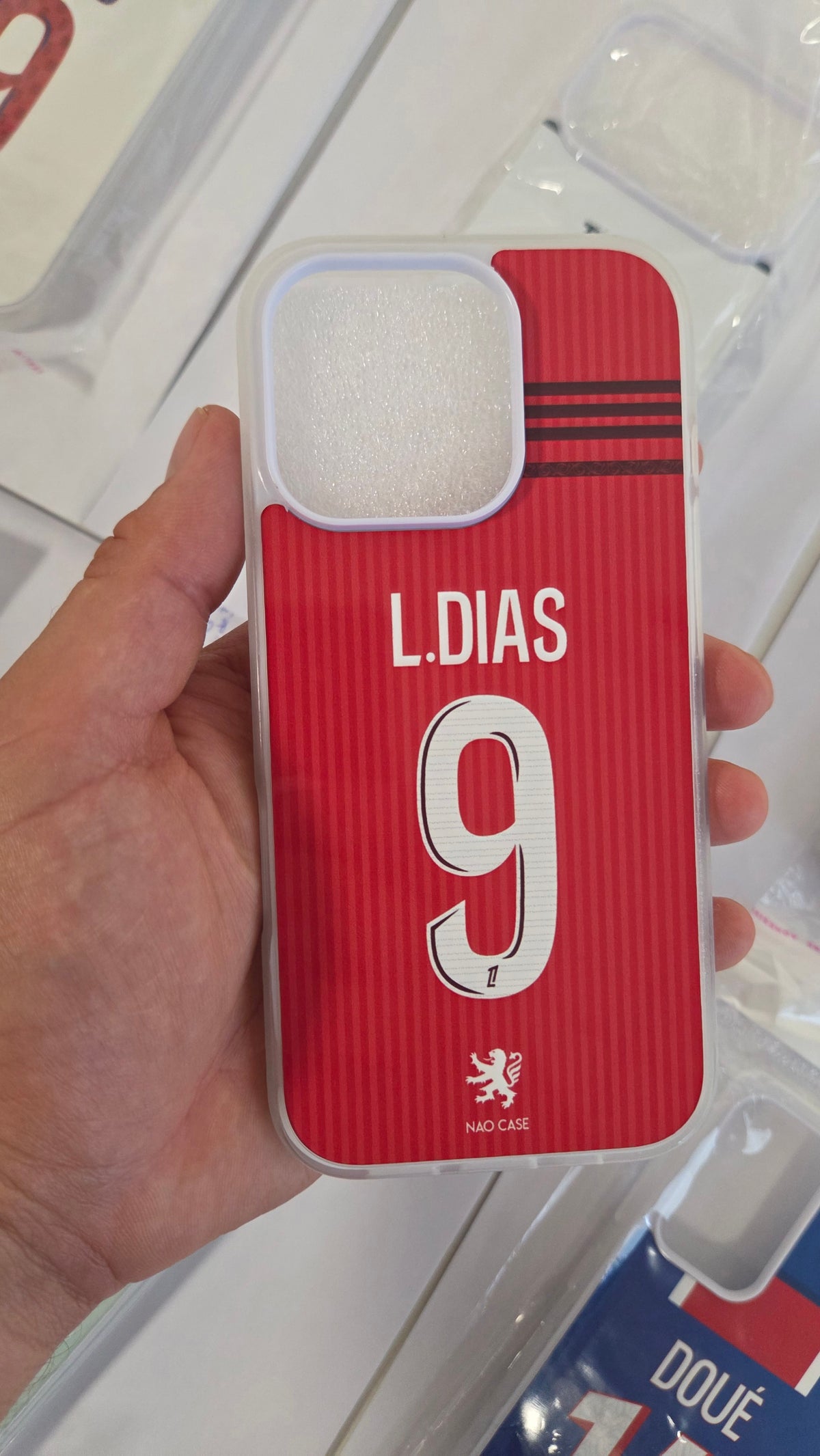 Coque OL Extérieur 2026/27 Personnalisée réellement produite et personnalisée – exemple 3