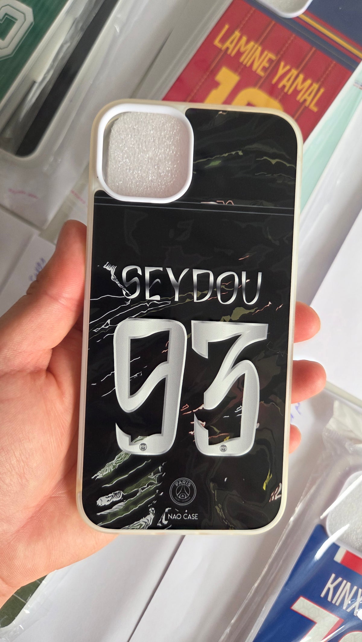 Coque PSG Jordan Night 2025/26 Personnalisée réellement produite et personnalisée – exemple 1