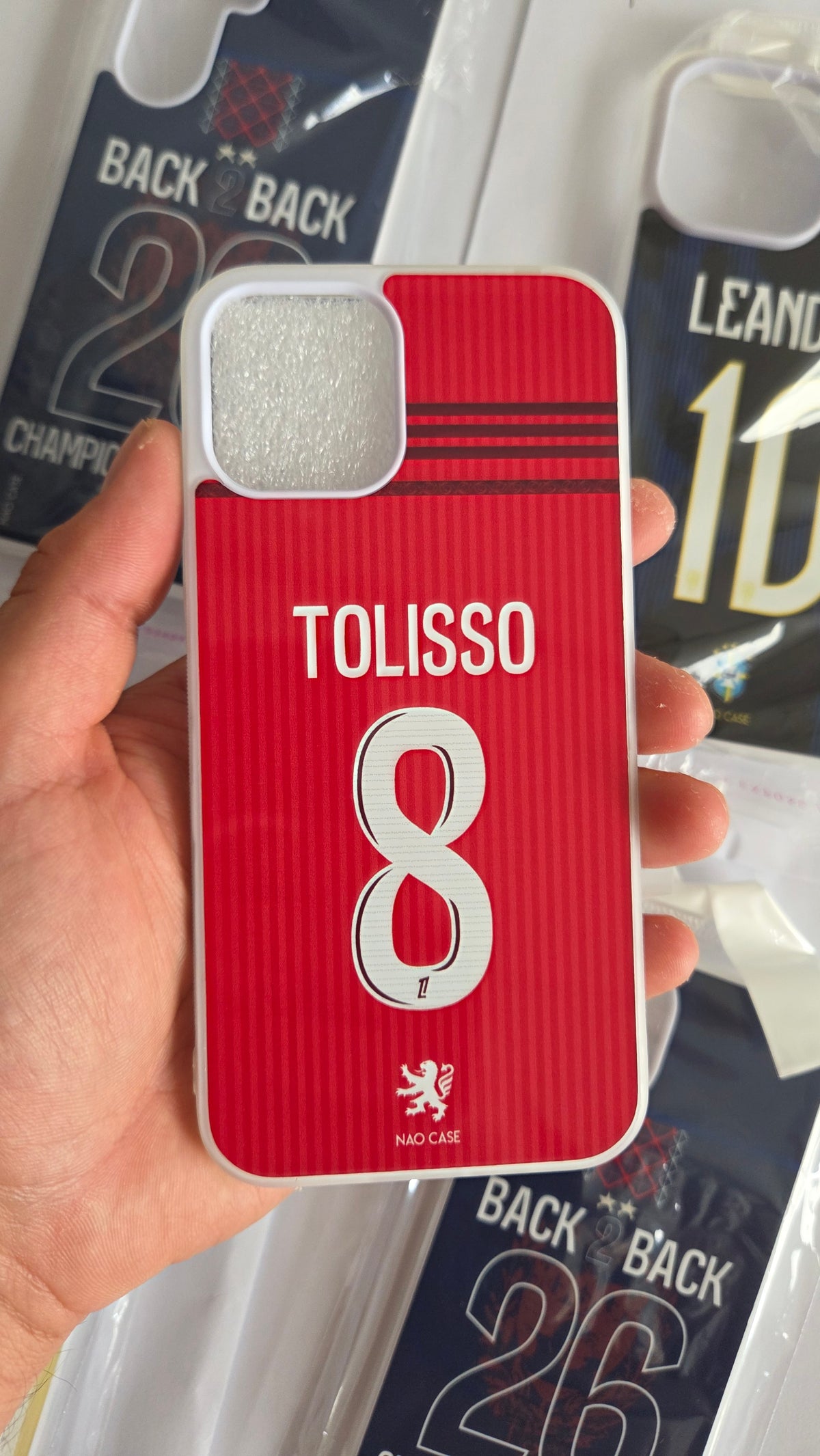 Coque OL Extérieur 2026/27 Personnalisée réellement produite et personnalisée – exemple 2