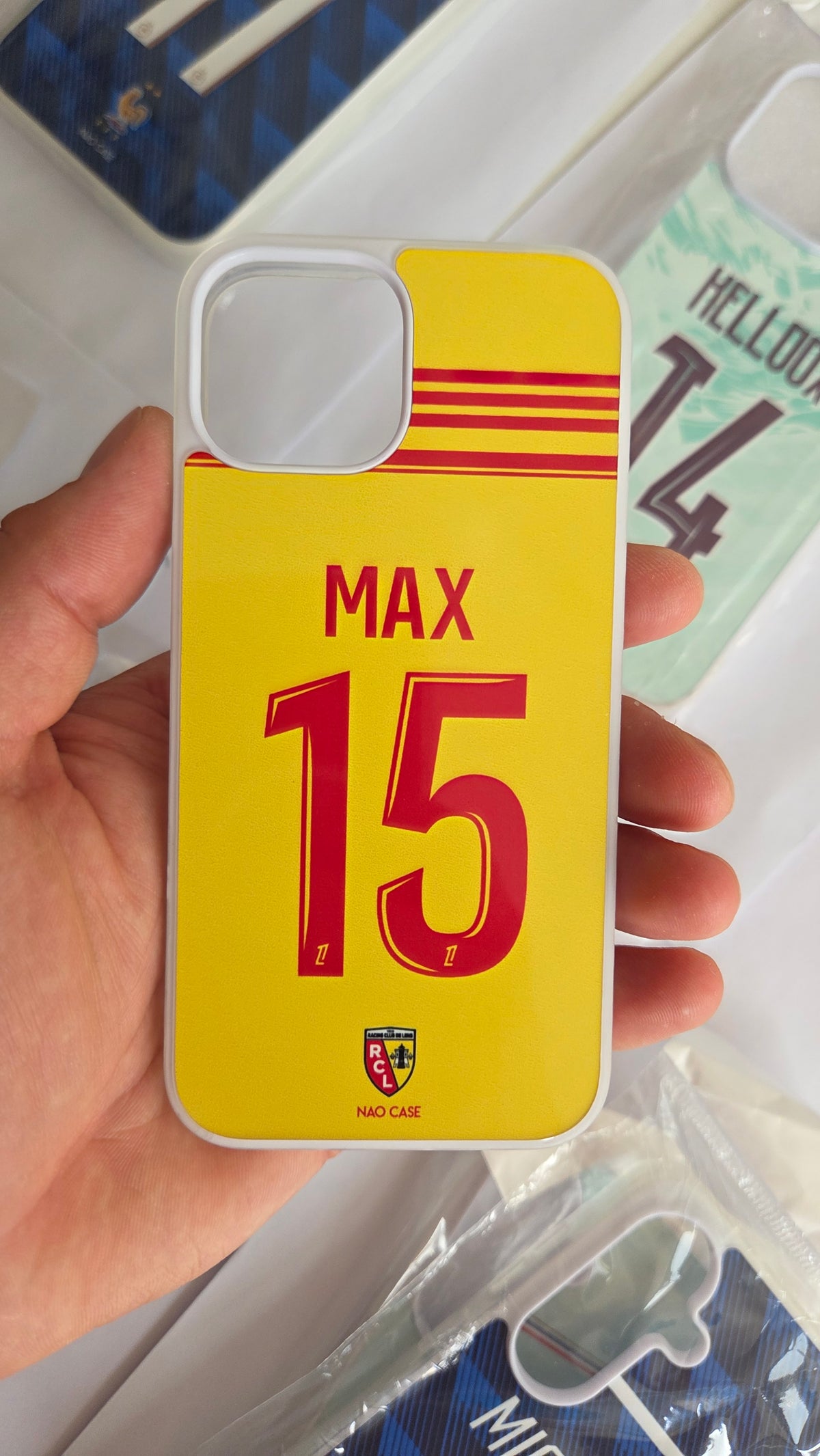 Coque RC Lens Domicile 2026/27 Personnalisée réellement produite et personnalisée – exemple 4