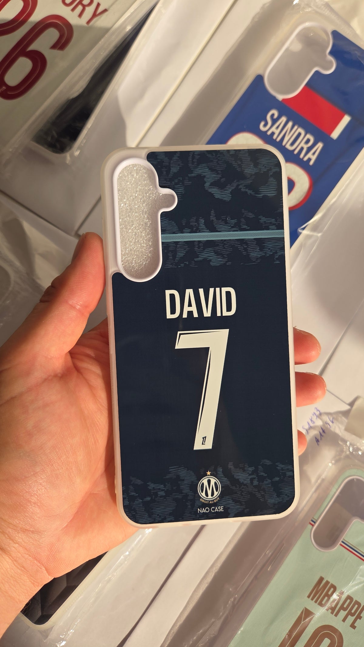 Coque OM Extérieur 2026/27 Personnalisée réellement produite et personnalisée – exemple 1